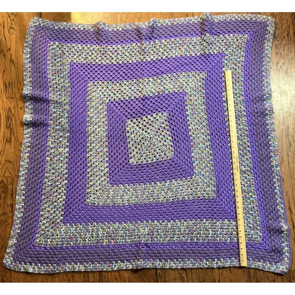 Handmade Crochet Granny Square Blanket‎ Small (abt 48